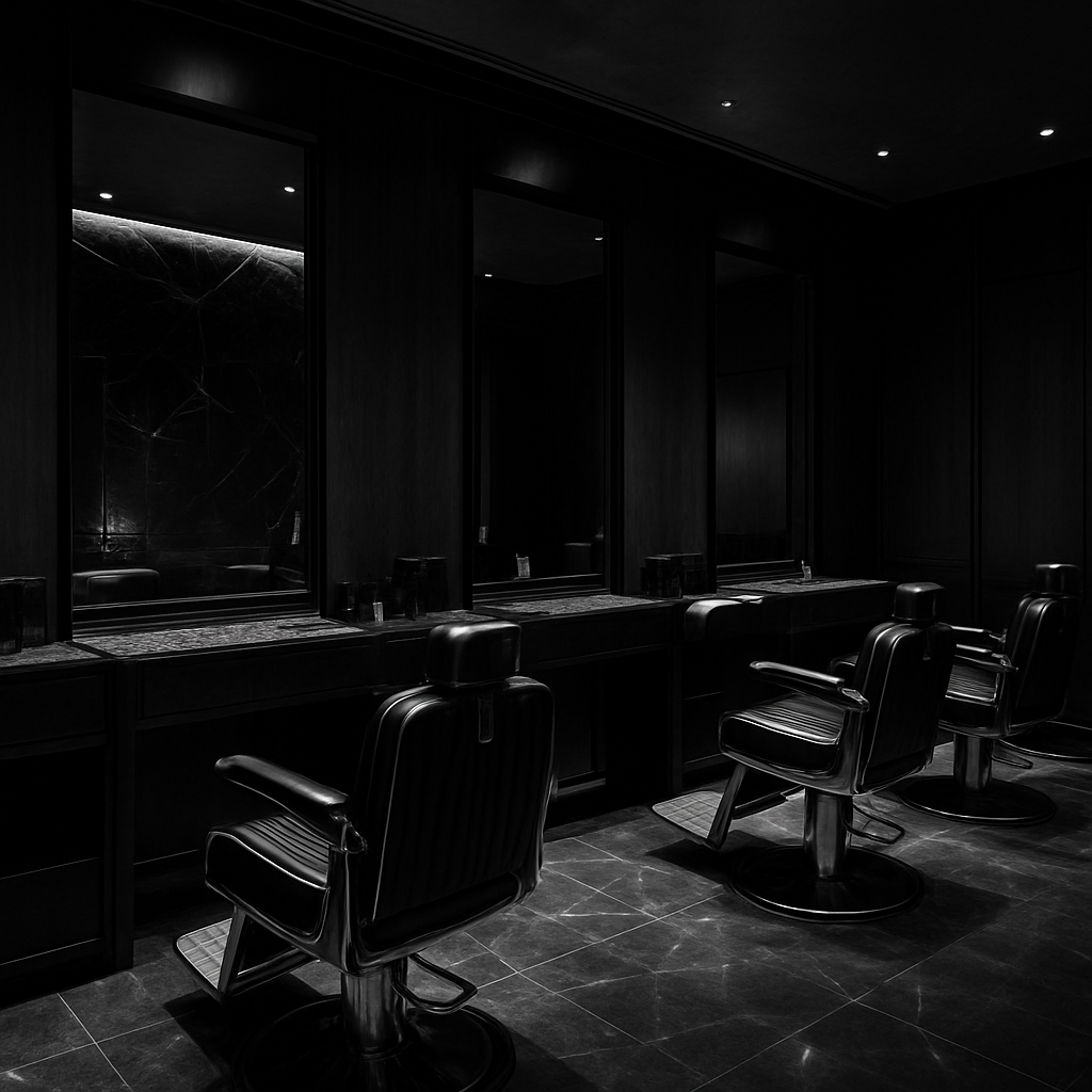 The refined interior of the FANAEIANS barbershop