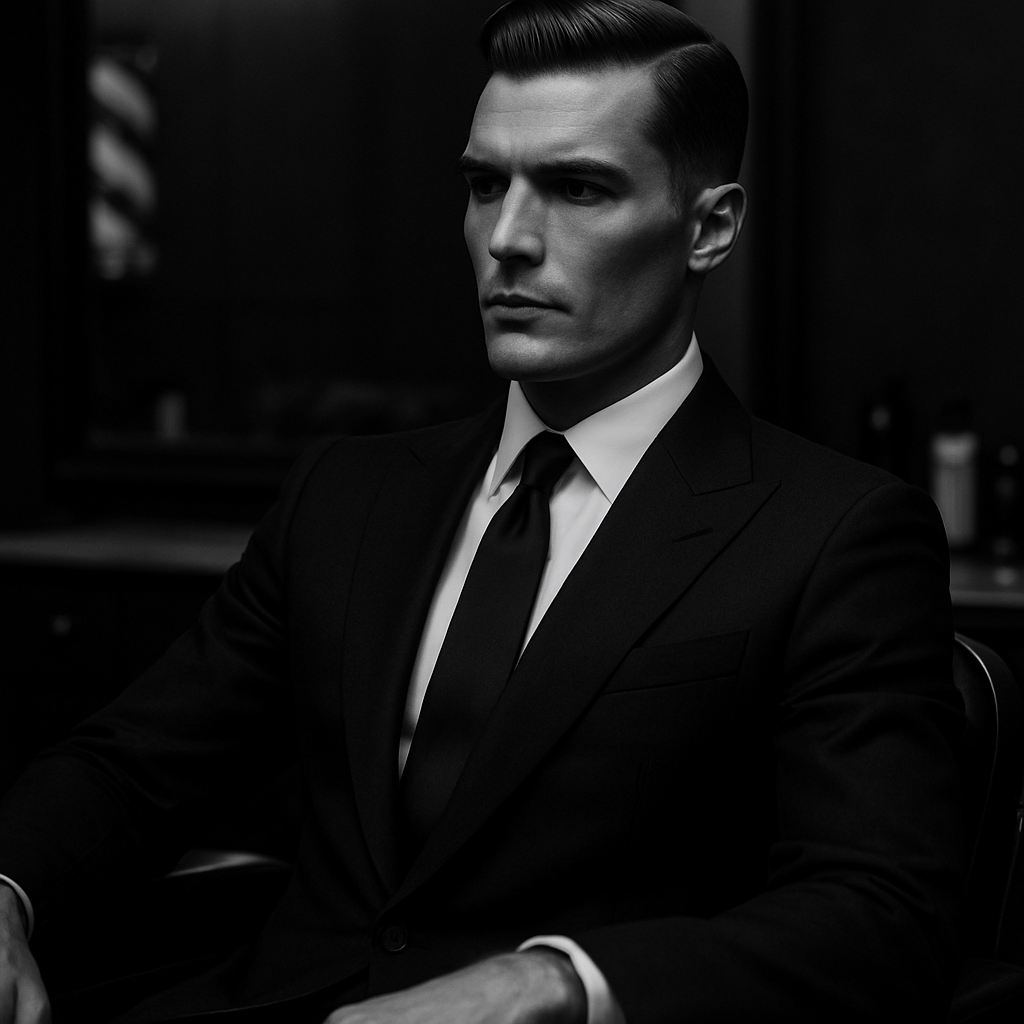 A sophisticated man groomed at FANAEIANS barbershop